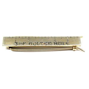 Tie Clip "The Golden Rule" Vintage Ruler Novelty Gift Men Formal Wear